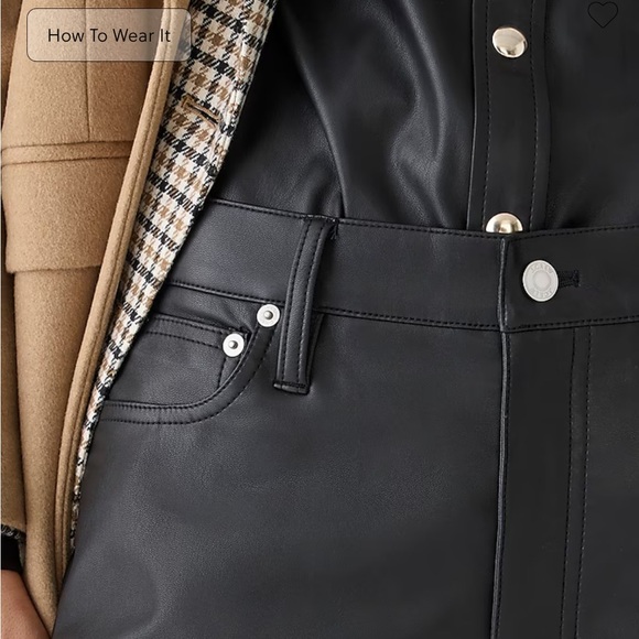 J.Crew Slim Wide-Leg Pant in Faux Leather - Picture 2 of 5